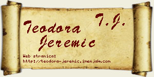 Teodora Jeremić vizit kartica